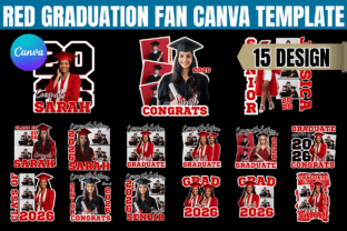 Red Graduation Fan Canva Template Graphic by Gfx Shaown · Creative Fabrica