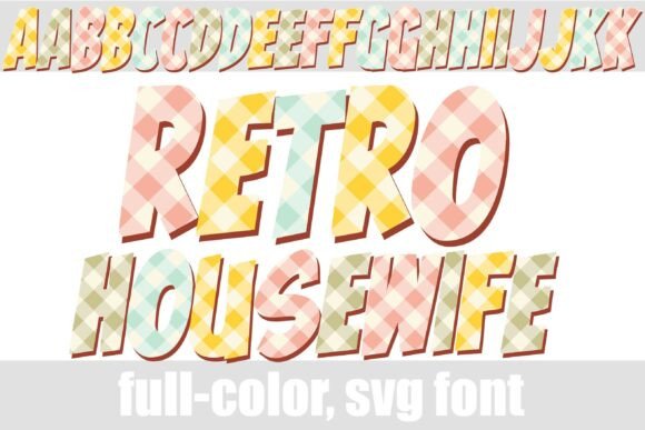 Retro Housewife Color Fonts Font By Illustration Ink