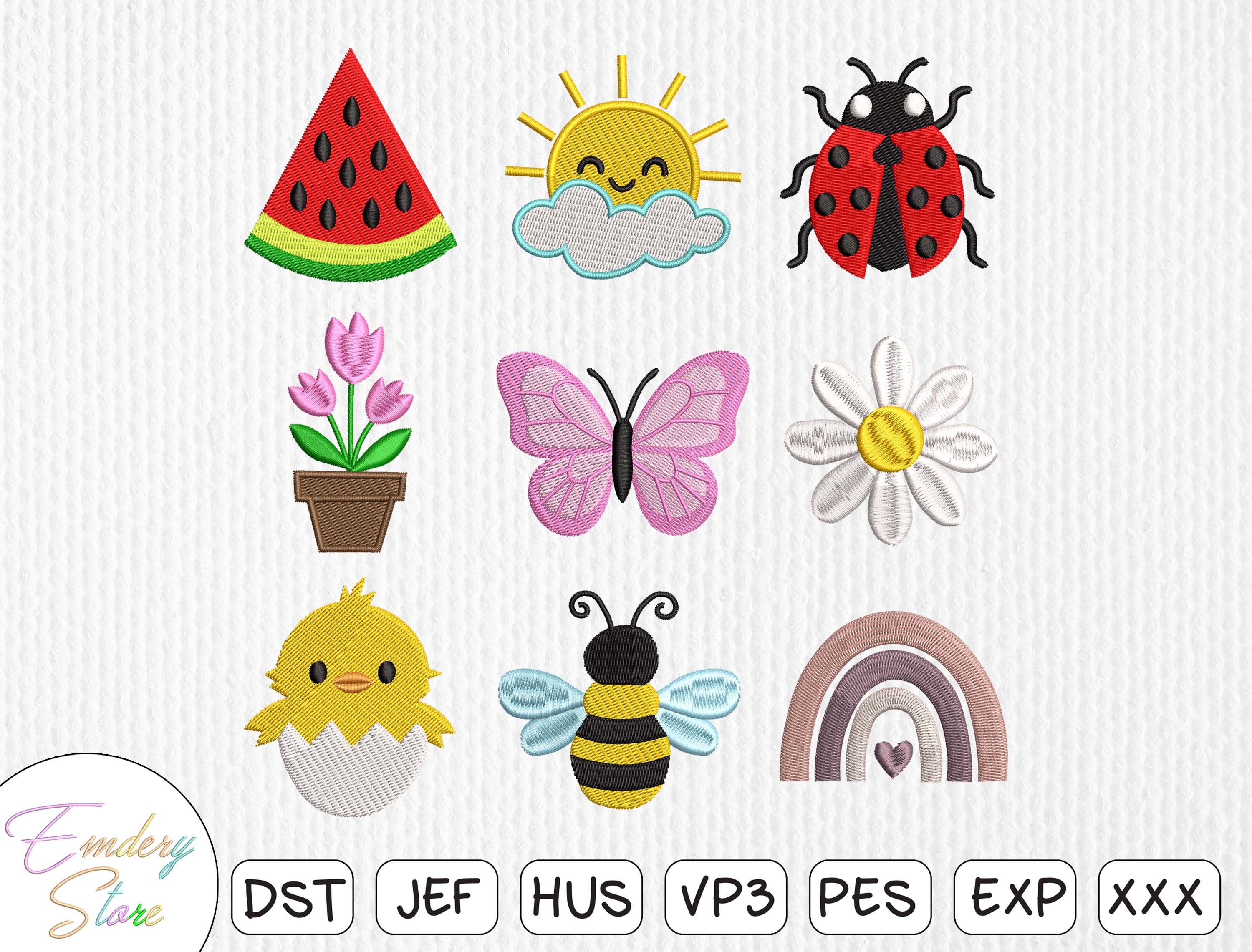 Spring Patches Embroidery Design Set