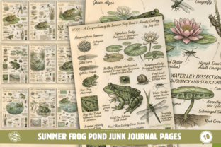 Summer Frog Pond Junk Journal Pages Graphic by Markicha Art · Creative ...