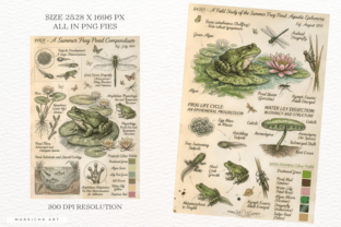 Summer Frog Pond Junk Journal Pages Graphic by Markicha Art · Creative ...