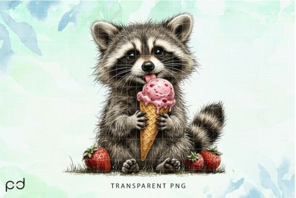 Sweet Strawberry Raccoon (10) Graphics