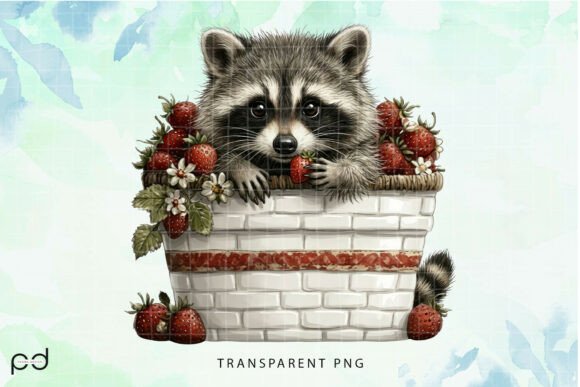 Sweet Strawberry Raccoon (13) Graphics