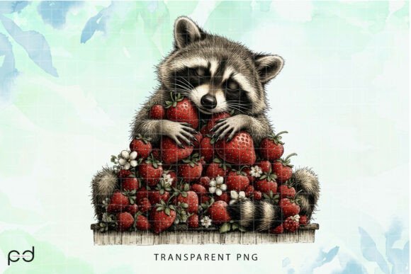 Sweet Strawberry Raccoon (17) Graphics