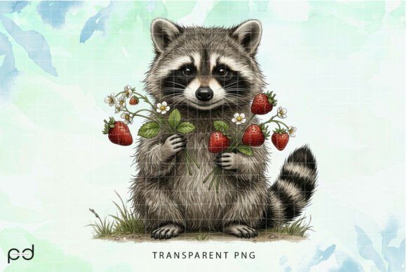 Sweet Strawberry Raccoon (19) Graphics