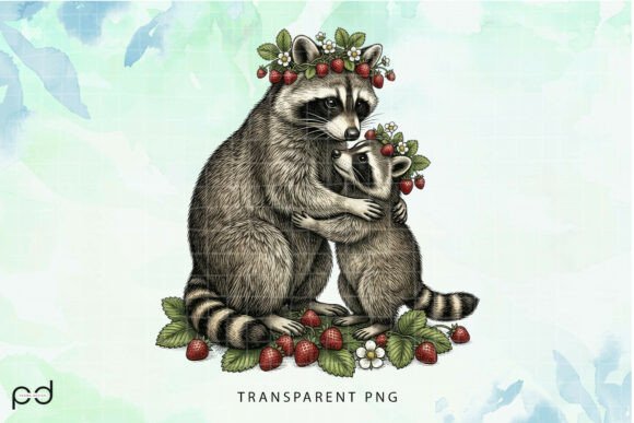 Sweet Strawberry Raccoon (9) Graphics