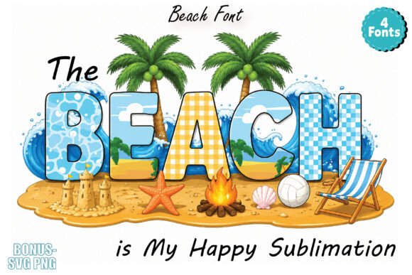 The Beach Polices de Couleur Police Par ProFonts