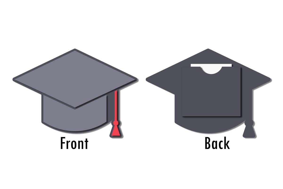 Grad Cap Flat Card with Back Pocket