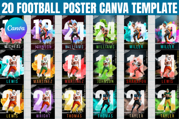 20 Football Poster Canva Template