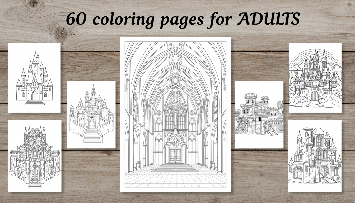 60 Fantasy Castle Coloring Pages
