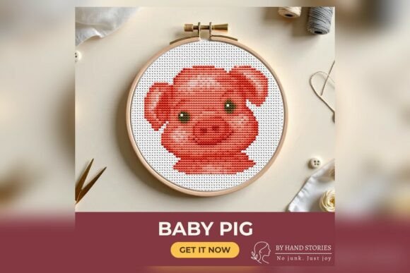 Baby Pig Cross Stitch Pattern PDF