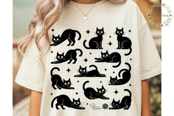 Black Cats Silhouette Sublimation Design Graphic Illustrations By Nastine