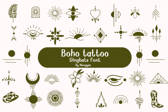 Preview of Boho Tattoo dingbat font