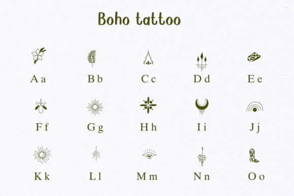 Boho Tattoo Font - Preview 1