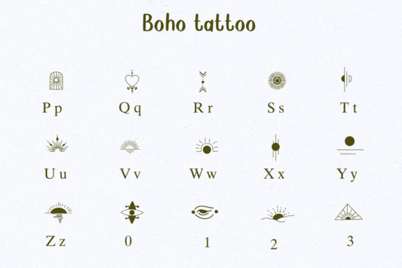 Boho Tattoo Font - Preview 2