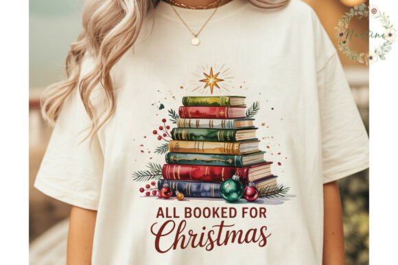 Book Christmas Tree Sublimation Design Graphic Illustrations By Nastine
