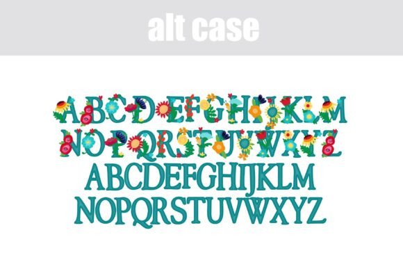 Cinco De Mayo Floral Font PNG with transparent background - Preview 6