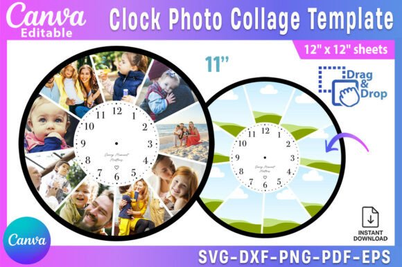Clock Photo Collage Template