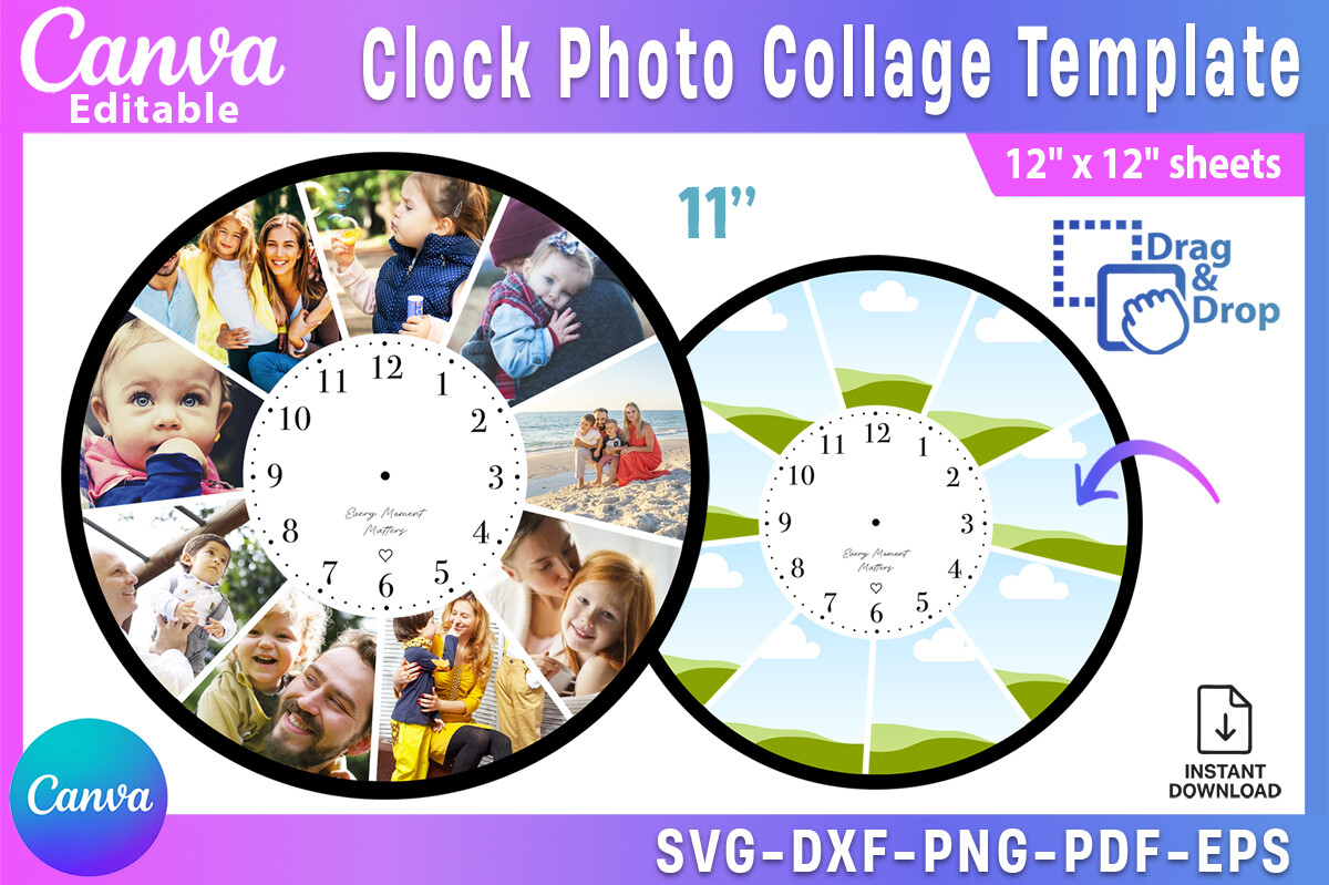 Clock Photo Collage Template