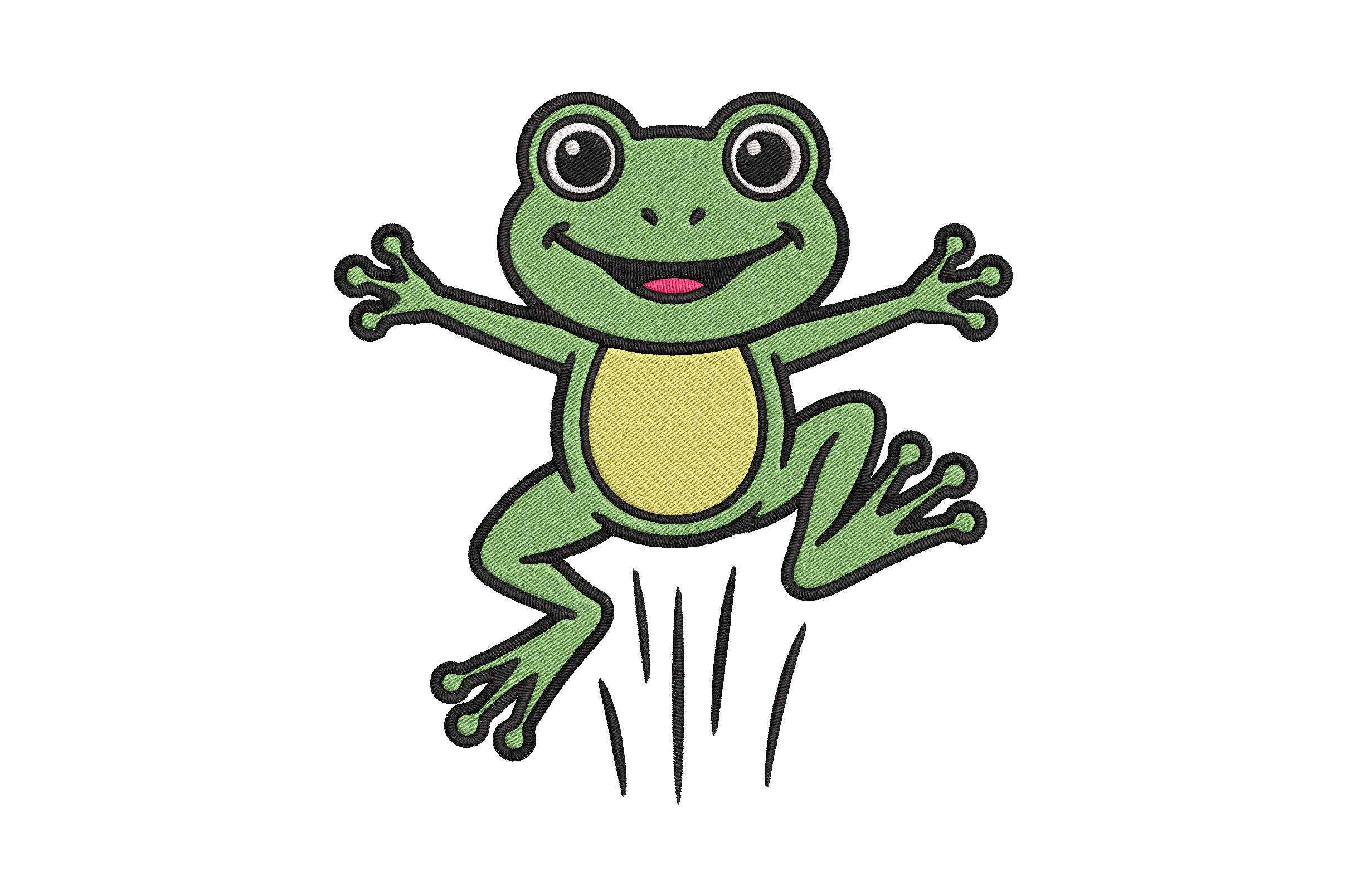 Cute Frog Embroidery Design