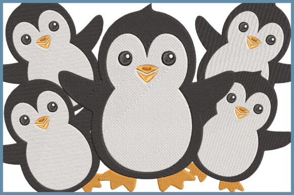 Cute Penguin Embroidery Design