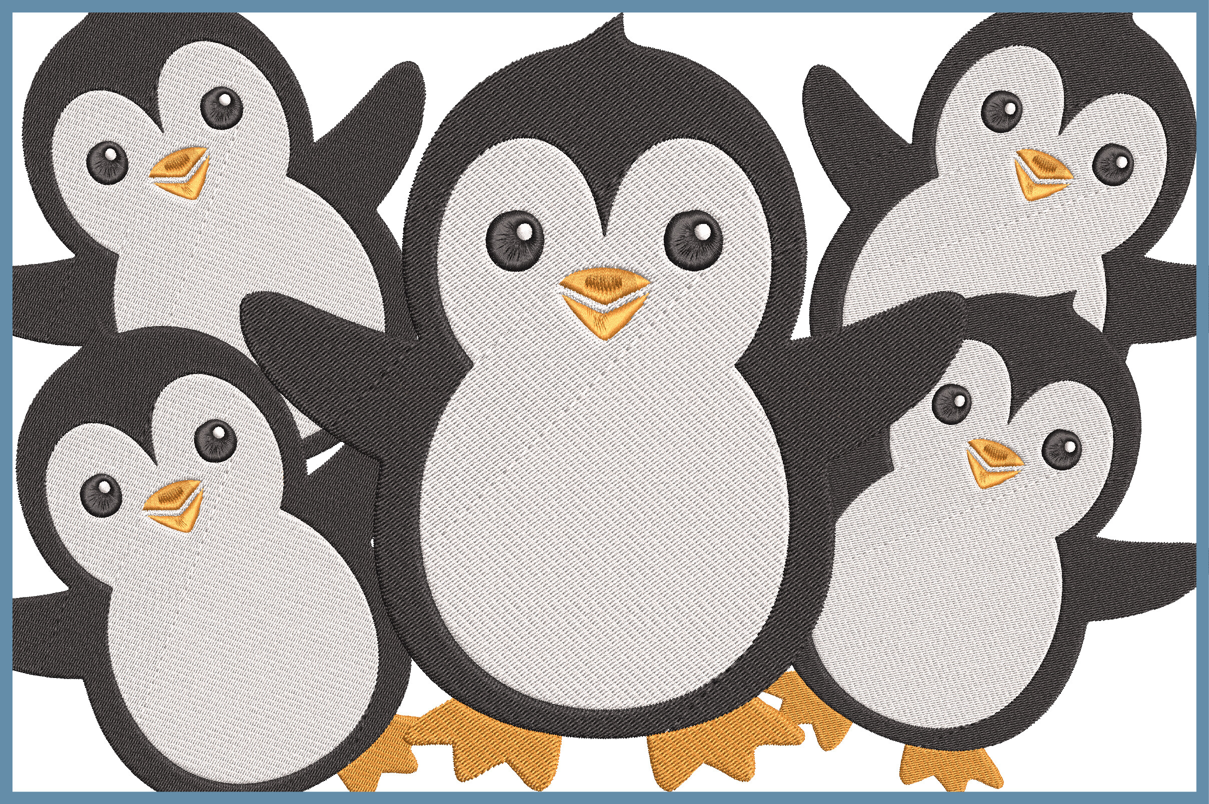 Cute Penguin Embroidery Design
