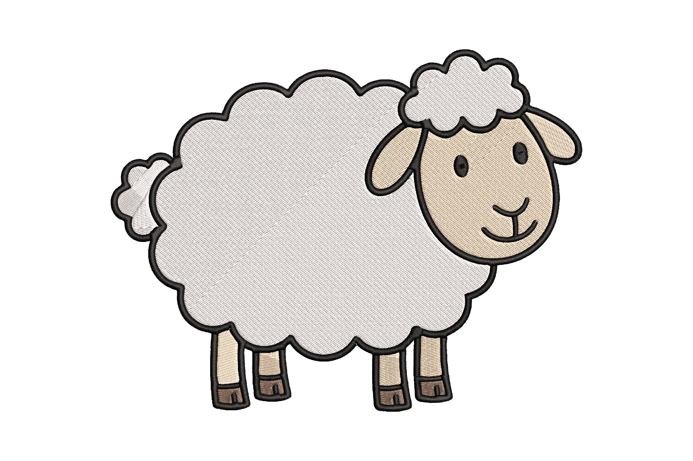 Cute Sheep Embroidery Design