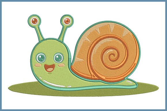 Cute Snail Embroidery Design