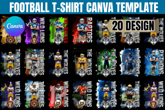 Editable Football T-Shirt Canva Template