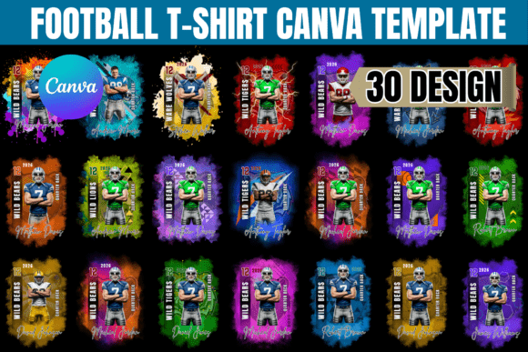 Editable Football T-Shirt Canva Template