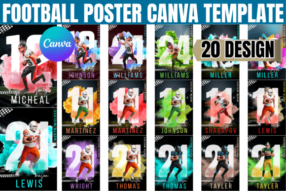Football Poster Canva Editable Template