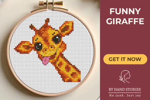 Funny Giraffe Cross Stitch Pattern PDF