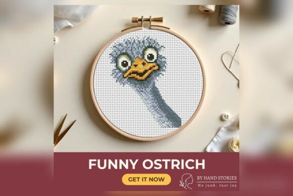 Funny Ostrich Cross Stitch Pattern PDF