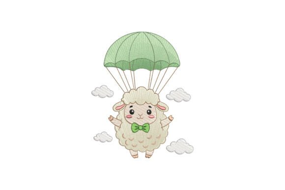 Funny Sheep Jumping with Parachute