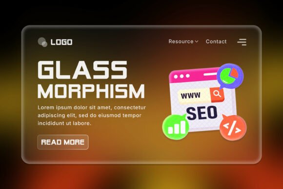 Glassmorphism SaaS Landing Page UI Kit