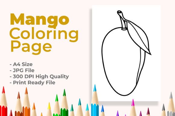 Mango Coloring Page Graphic by M9 Design · Creative Fabrica