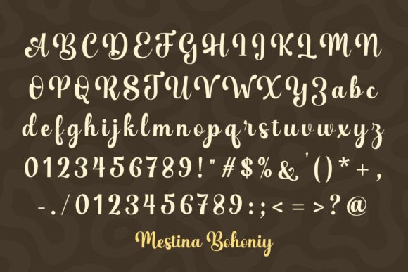 Mestina Bohoniy Font PNG with transparent background - Preview 2
