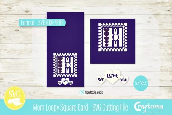 Mom Loopy Square Card – SVG Cutting File · Creative Fabrica