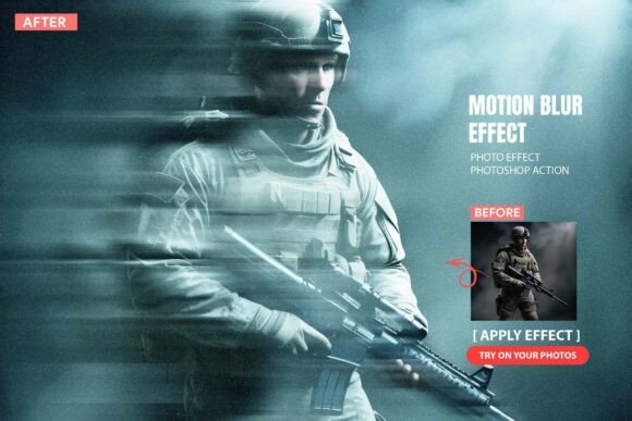 Motion Blur Effect Photoshop Action Graphic by mristudio · Creative Fabrica