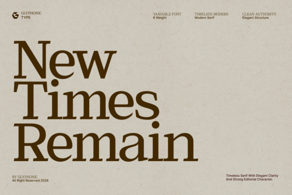 New Times Remain Serif Font By Glyphonic