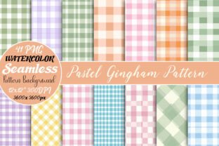 Pastel Gingham Pattern Seamless Paper Graphic by Strawberry Art ...
