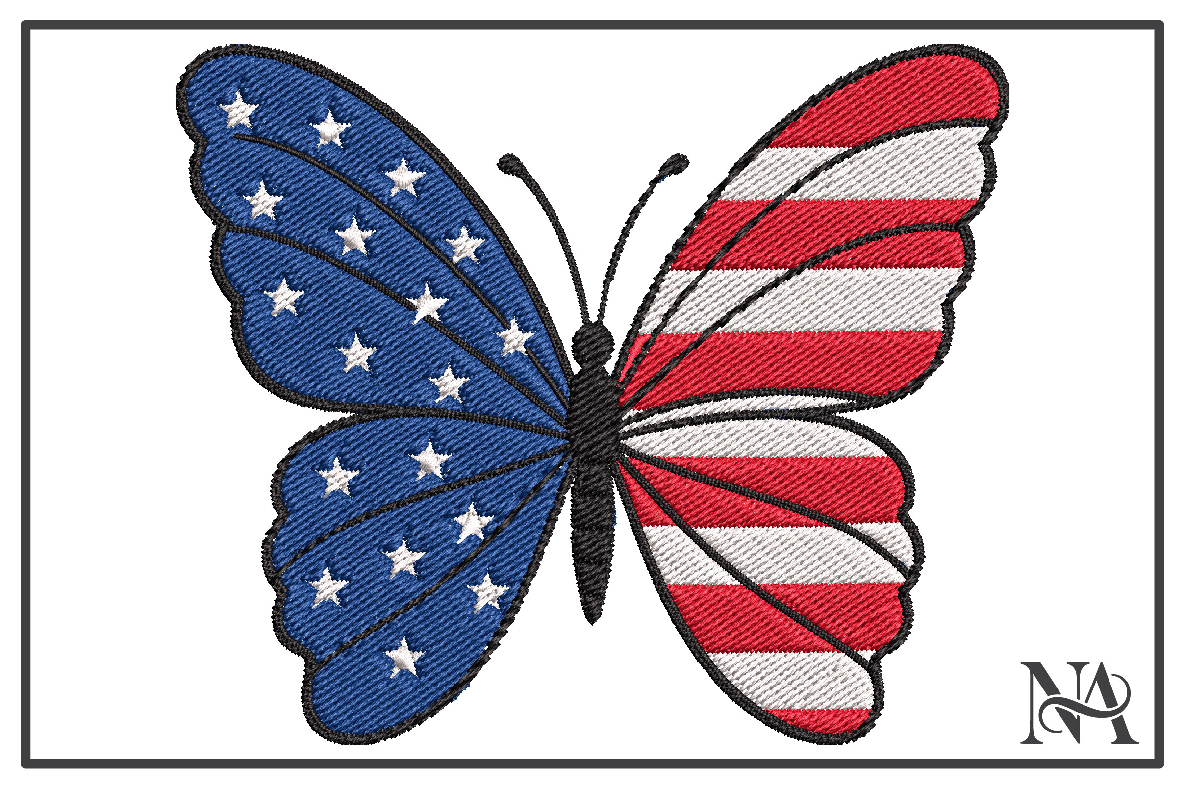 Patriotic USA Flag Butterfly Design