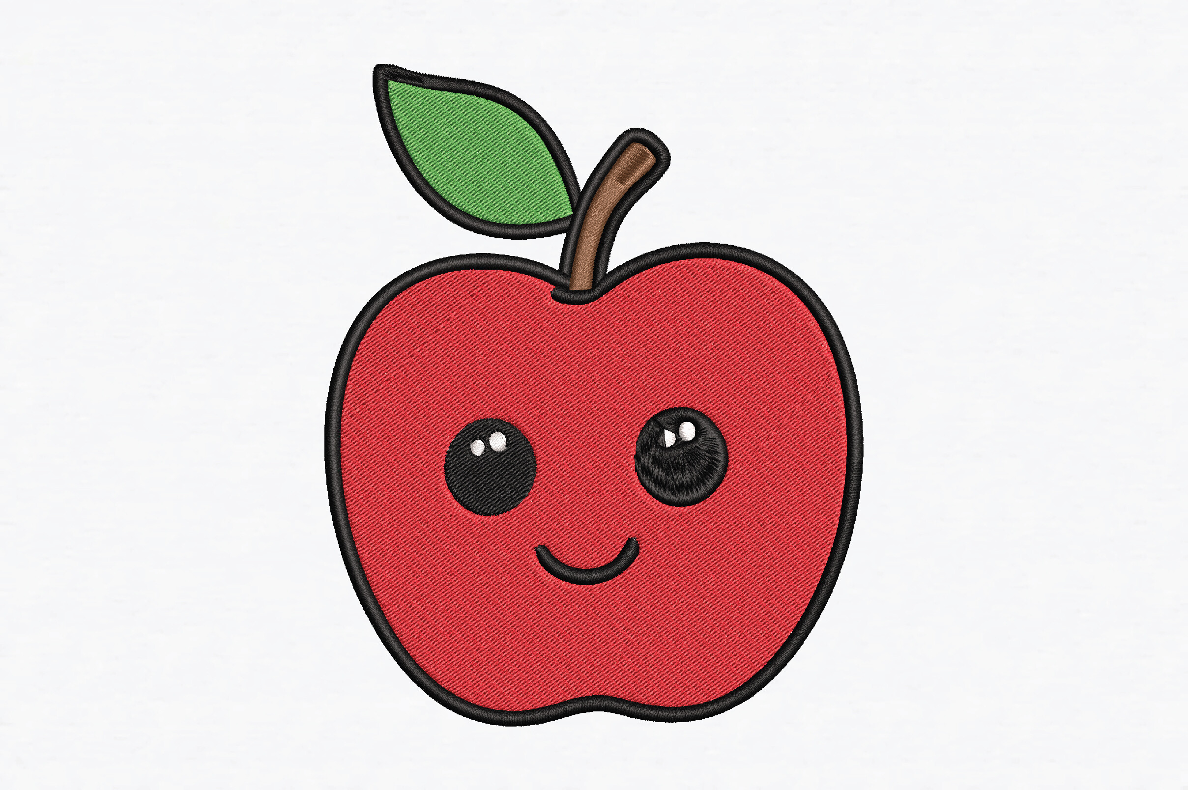 Red Apple Embroidery Design