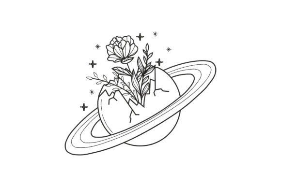 Saturn with Wildflower