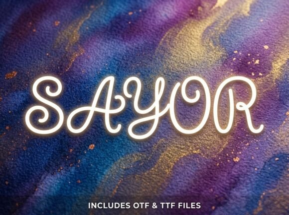 Sayor Font PNG with transparent background - Preview 1