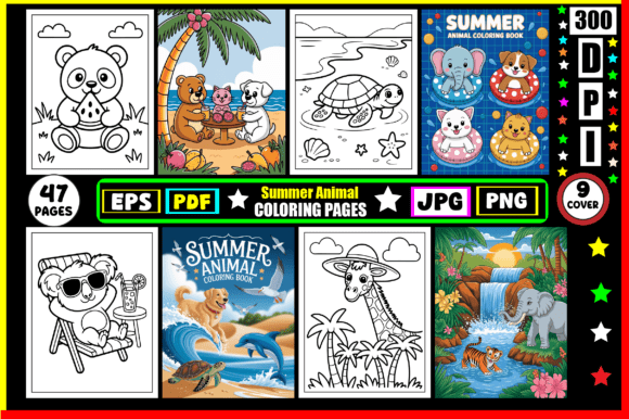 Summer Animal Coloring Pages for Kids