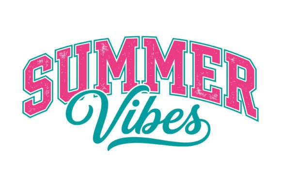 Summer Vibes Varsity Typography Design Gráfico Diseños de Camisetas Por Design Station