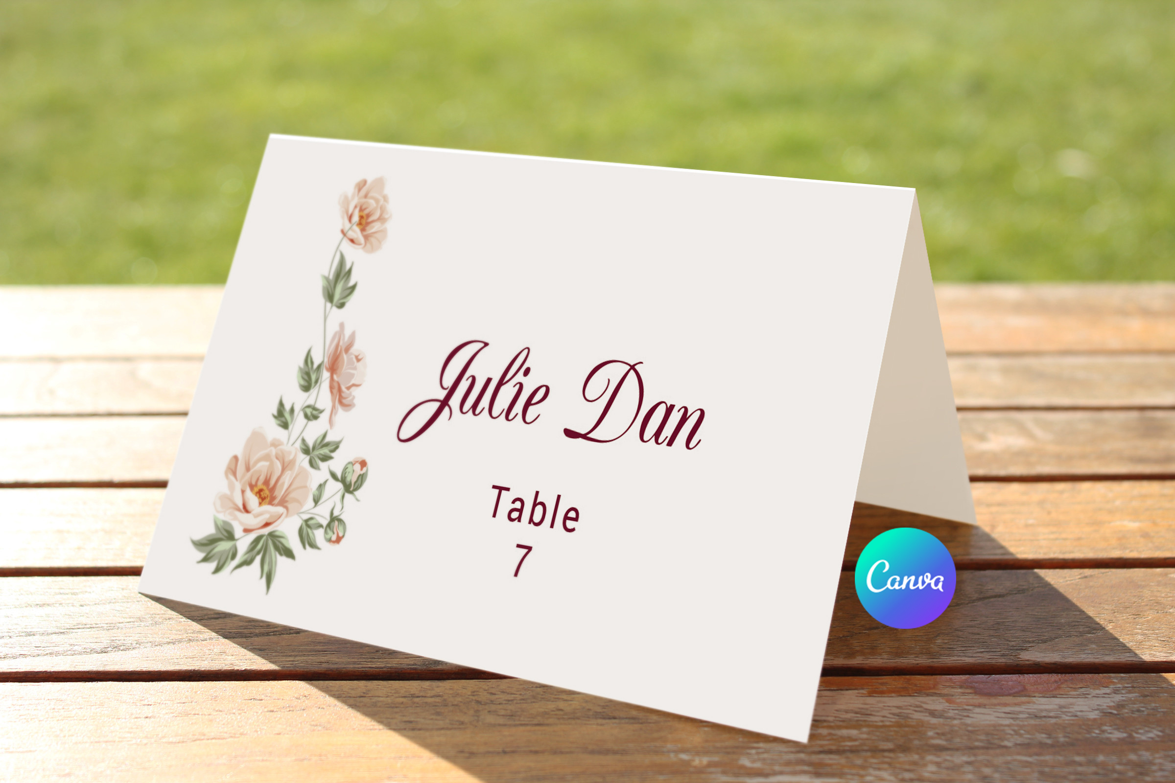 Wedding Table Place Card Template