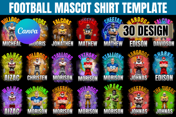 30 Football Mascot Shirt Templates
