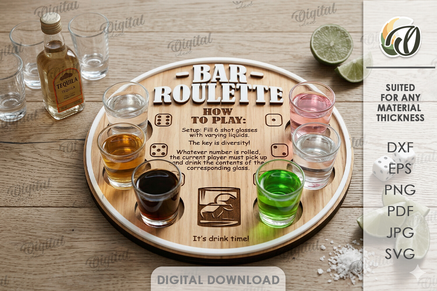 3D Drinking Game Laser Cut